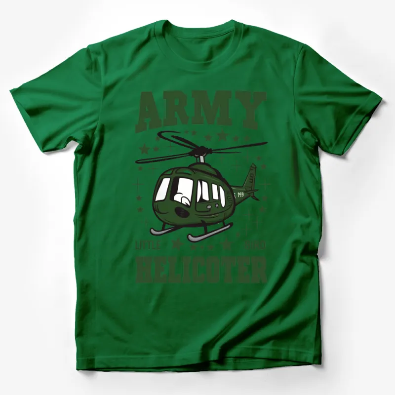 Army Little Bird Helicopter Graphic T-Shirt, Military Green Tee, Helicopter Enthusiast Gift Male T-Shirt