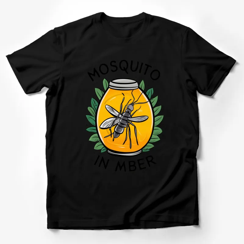 Mosquito in Amber Graphic T-Shirt, Unique Insect Illustration, Nature Inspired Tee, Unisex Casual Shirt Male T-Shirt