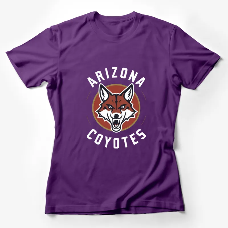 Arizona Coyotes Graphic T-Shirt, Unisex Fox Face Sport Tee, Bold Team Logo Casual Wear Female T-Shirt