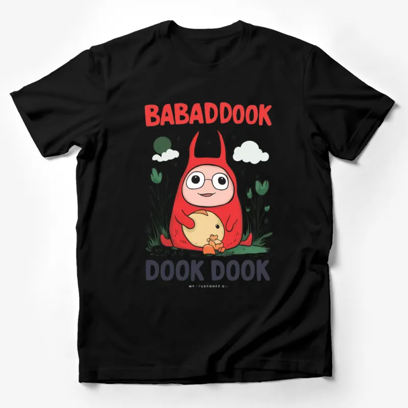 Babadook Dook Dook Cartoon T-Shirt, Cute Monster Graphic Tee, Unisex Adult Kids Apparel Male T-Shirt