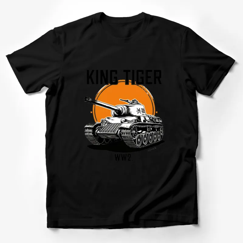 King Tiger Tank WW2 Vintage Style Graphic T-Shirt for History Buffs Male T-Shirt