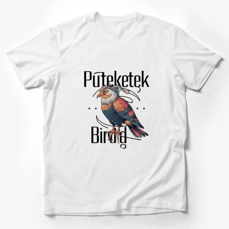 Colorful Bird T-Shirt, Puteketek Bird Art Tee, Vibrant Bird Illustration, Unique Wildlife Apparel Male T-Shirt