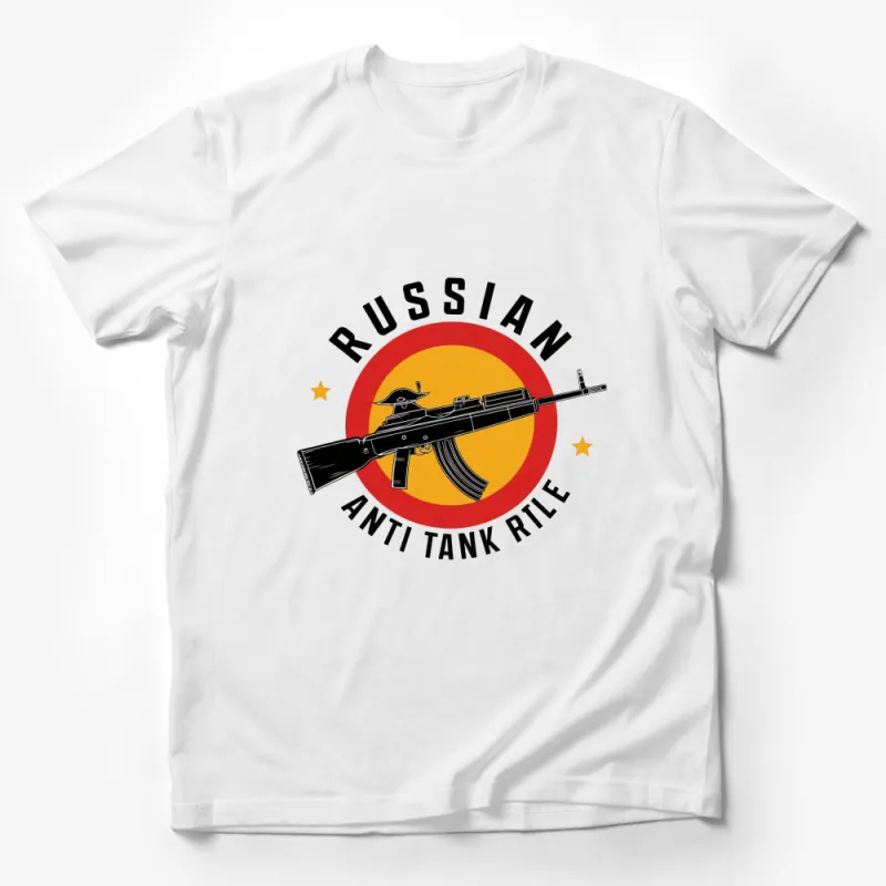 Vintage Russian Anti-Tank Rifle Graphic T-Shirt, Military History Enthusiast Tee, Unique Soldier Gift, Retro Style Red and Black Shirt Male T-Shirt