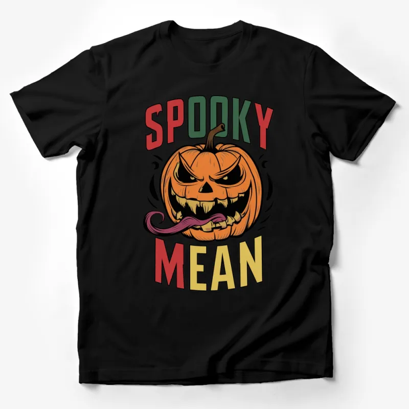 Spooky Mean Pumpkin Graphic Tee Shirt, Halloween Scary Jack-o-Lantern Design, Unisex T-Shirt for Fall Festivities Male T-Shirt