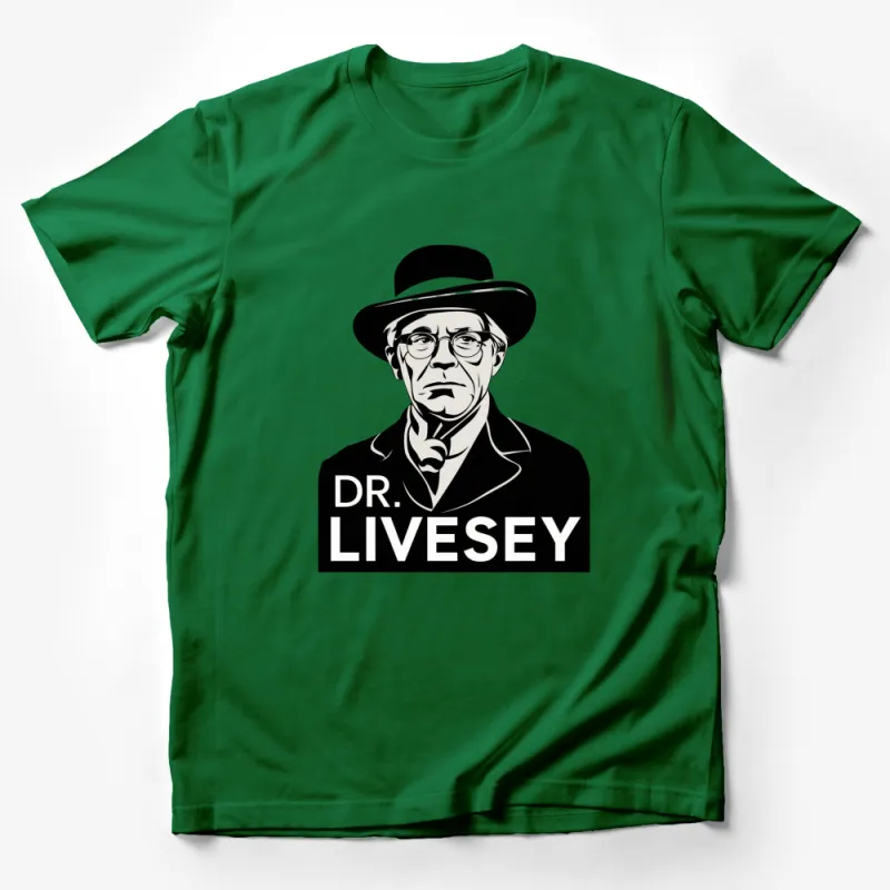 Vintage Dr. Livesey Graphic T-Shirt, Classic Literary Character, Stylish Monochrome Design Male T-Shirt