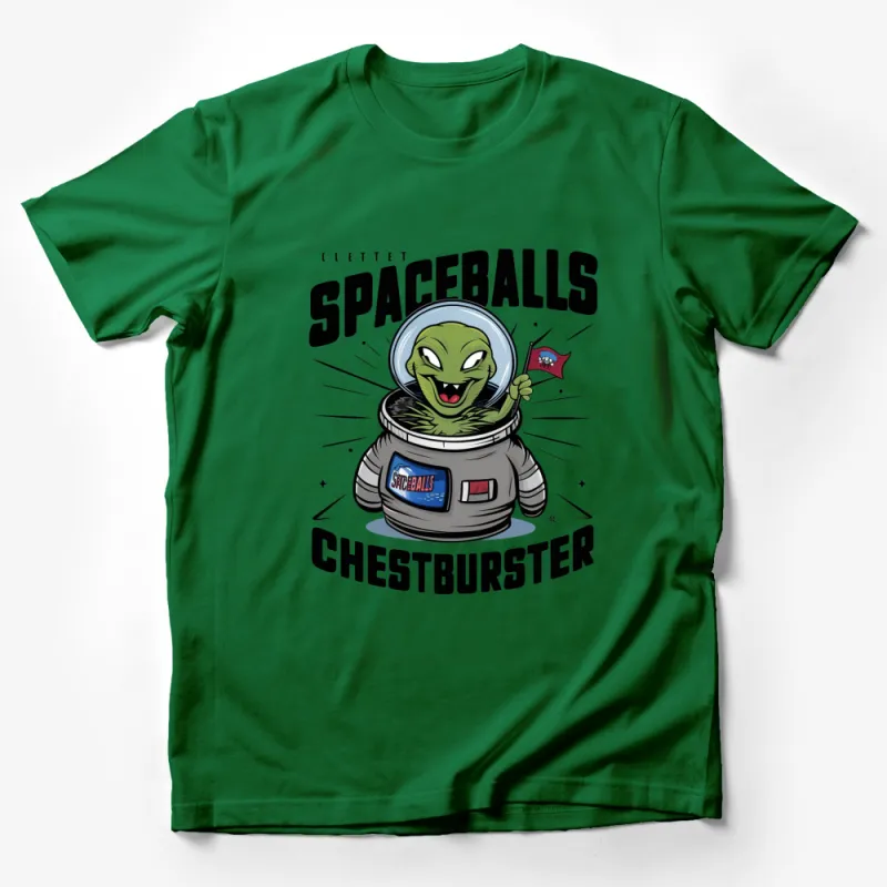 Spaceballs Chestburster Alien Parody T-Shirt, Funny Sci-Fi Movie Graphic Tee, Unisex Apparel Male T-Shirt