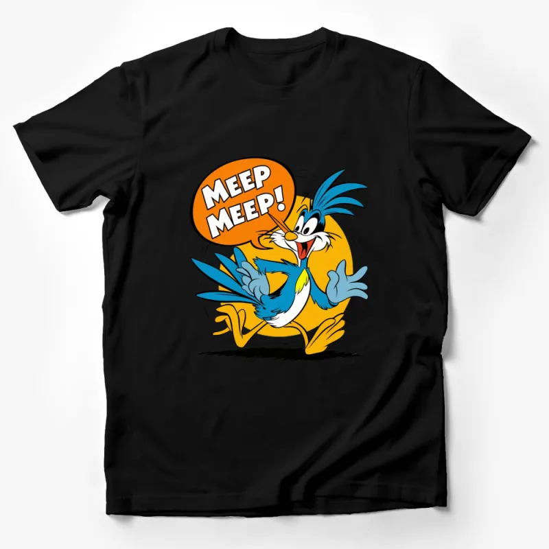 Road Runner Cartoon T-Shirt, Classic Meep Meep Catchphrase, Unisex Graphic Tee Male T-Shirt