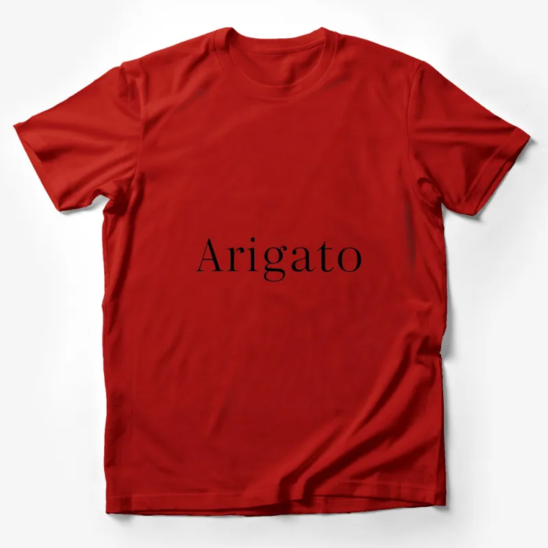 Arigato Japanese Thank You Minimalist Black T-Shirt, Unisex Appreciation Tee, Fashionable Monochrome Top Male T-Shirt