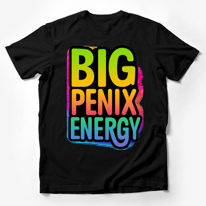 Colorful Big Penix Energy Slogan T-Shirt, Unisex Bold Graphic Tee, Rainbow Text Statement Shirt, Casual Streetwear, Fun Typography Top Male T-Shirt