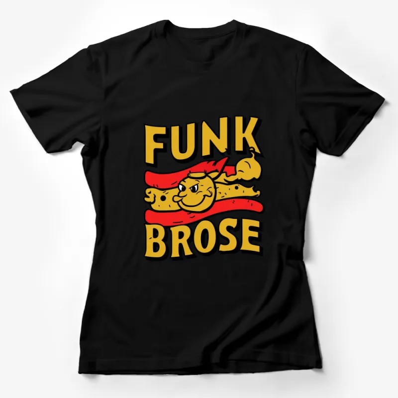 Funky Bros Cartoon Hot Dog T-Shirt, Fun Graphic Tee, Casual Wear, Cool Street Style, Unique Design Top Female T-Shirt