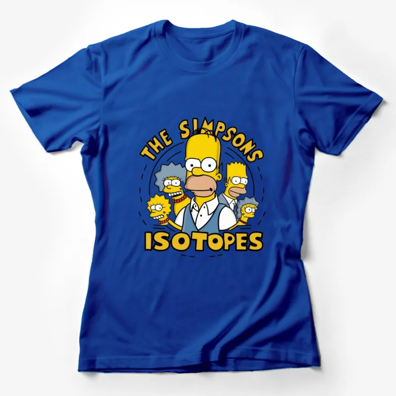 The Simpsons Isotopes Family Cartoon Graphic T-Shirt, Yellow and Blue, Unisex Adult and Kids Sizes Female T-Shirt