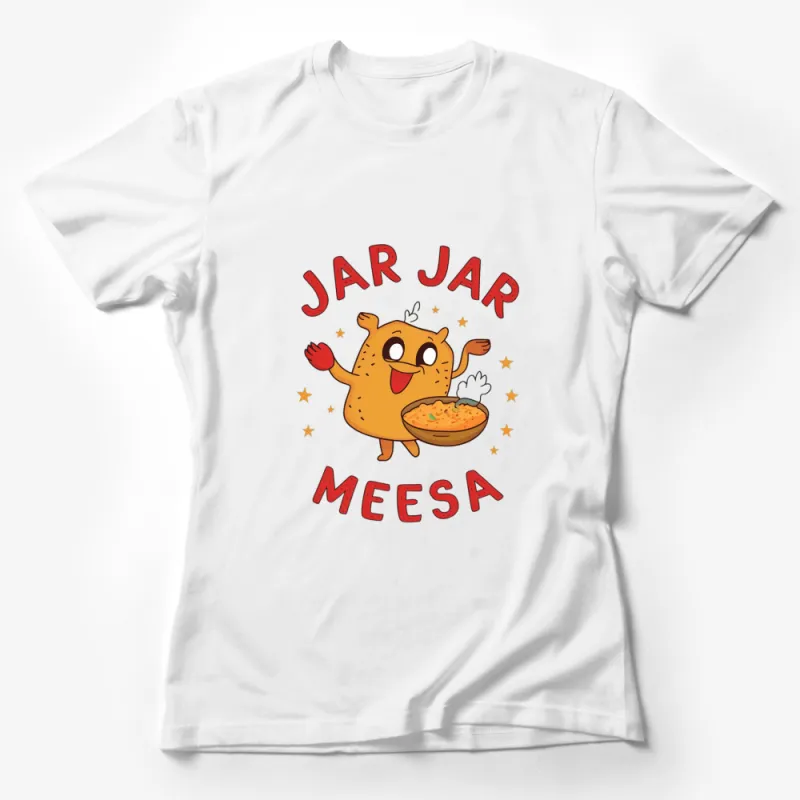 Jar Jar Meesa Cartoon Character T-Shirt, Fun Star Wars Inspired Graphic Tee, Unisex Female T-Shirt