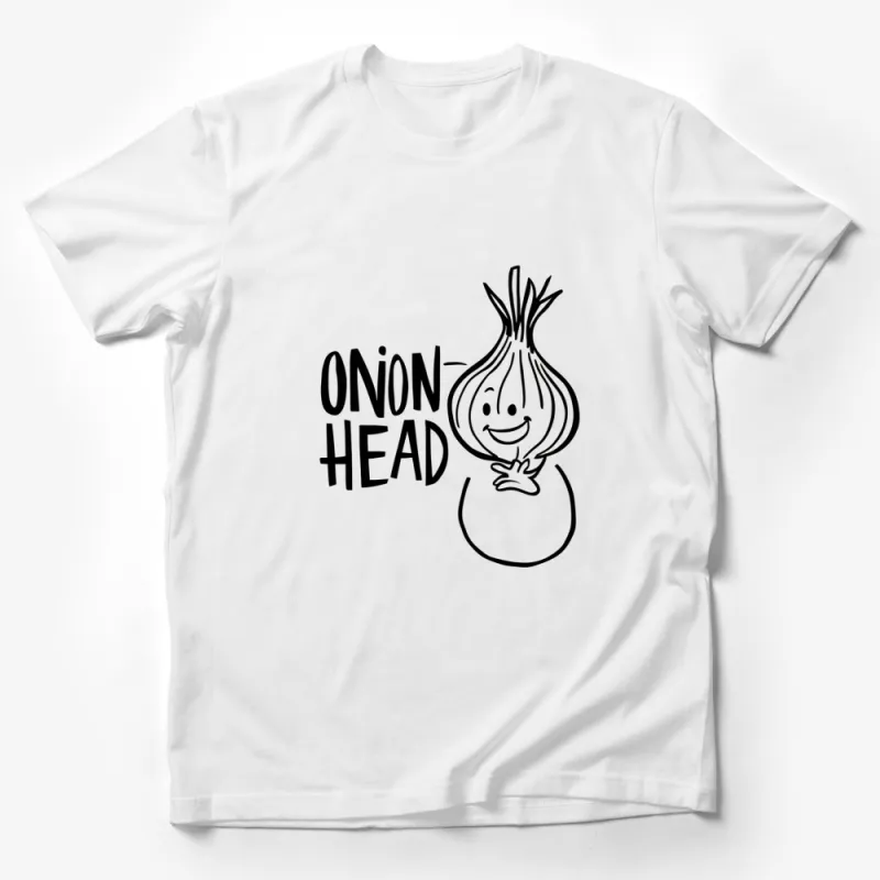 Onion Head Cartoon T-Shirt, Funny Vegetable Character Tee, Cute Onion Drawing Shirt for All Ages Male T-Shirt