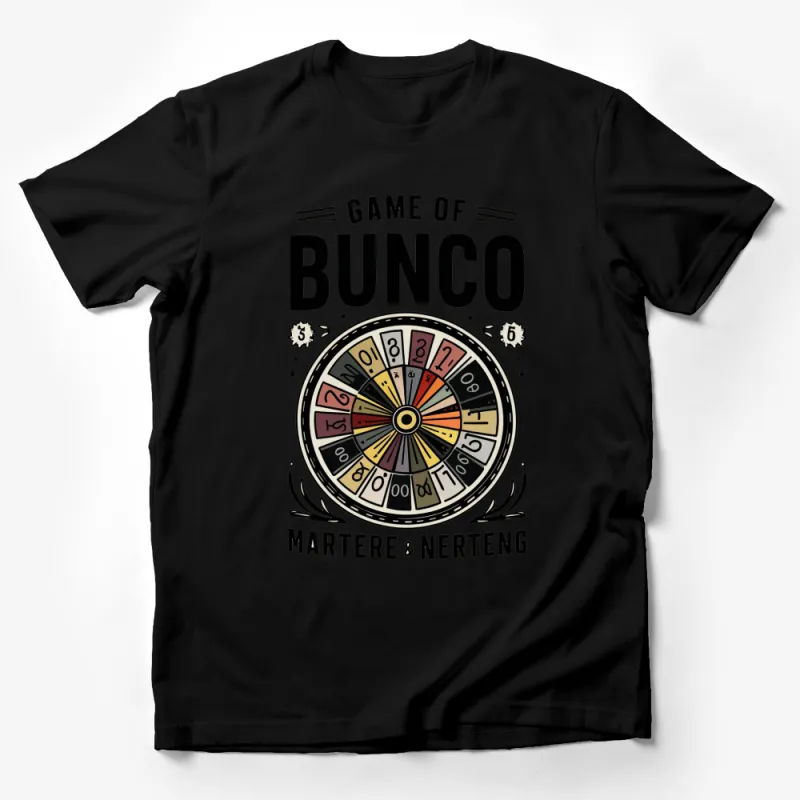 Game of Bunco T-Shirt, Vintage Roulette Wheel Design, Unique Party Game Graphic Tee Male T-Shirt