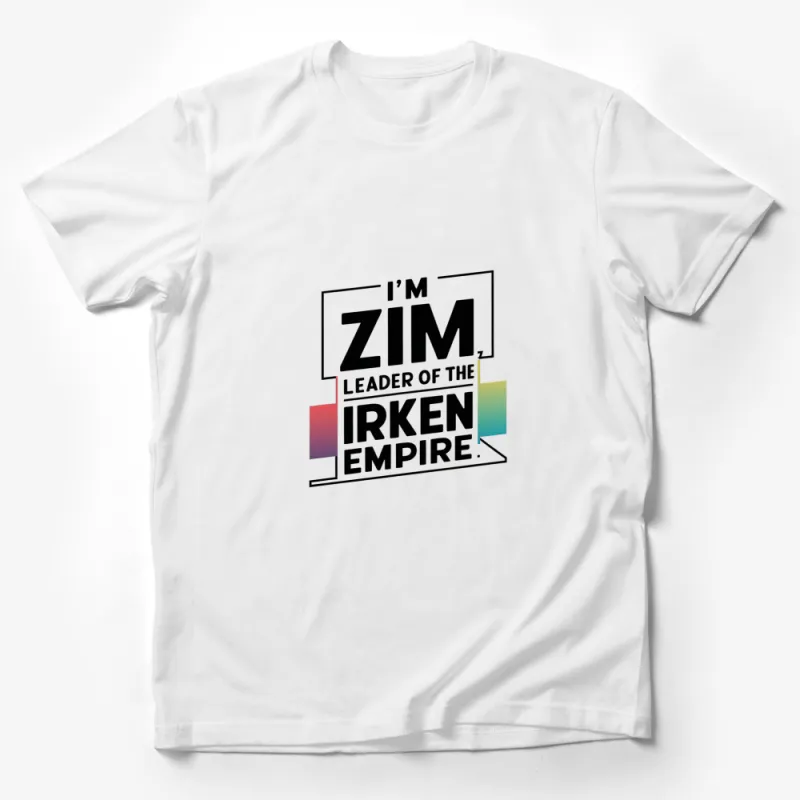 Invader Zim T-Shirt, I'm Zim Leader of the Irken Empire Graphic Tee, Colorful Casual Apparel Male T-Shirt