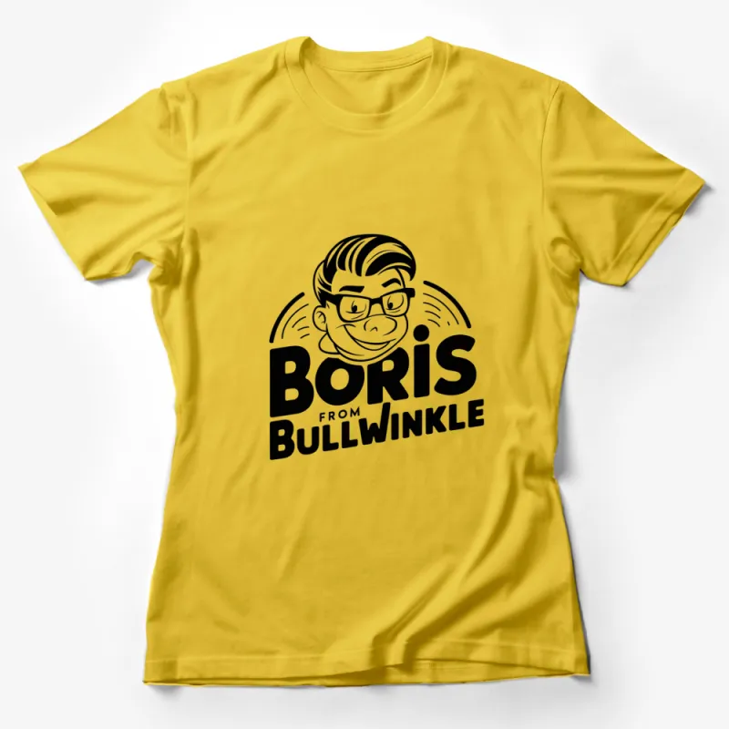 Vintage Boris from Bullwinkle Cartoon Character T-Shirt, Classic TV Show Graphic Tee, Unisex Female T-Shirt