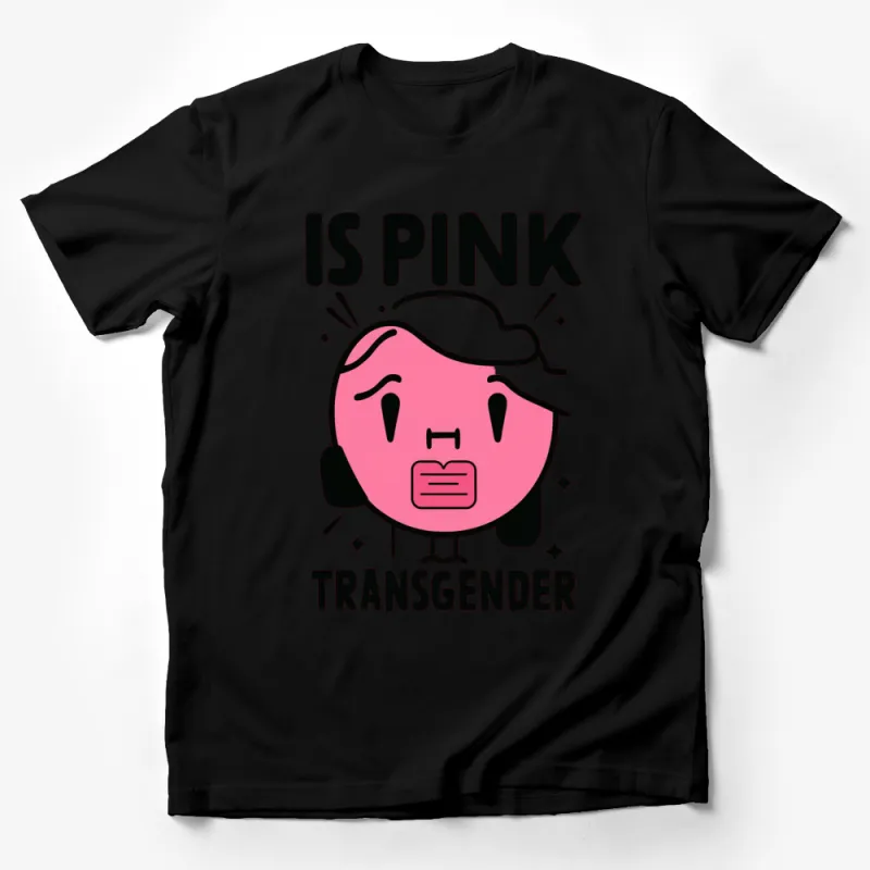 Pink Transgender Question T-Shirt, Funny Graphic Tee, Bold Statement Casual Wear, Unisex Clothing Male T-Shirt