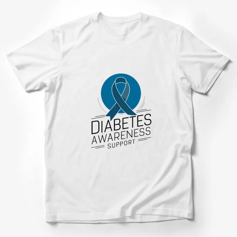 Diabetes Awareness Support Blue Ribbon Graphic T-Shirt, Health Advocate Tee, Unisex Shirt for Charity Events Male T-Shirt