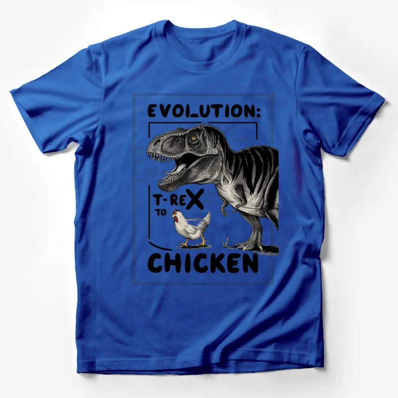 Funny Evolution T-Shirt, T-Rex to Chicken Graphic Tee, Science Humor Tee, Unisex Cotton Shirt Male T-Shirt