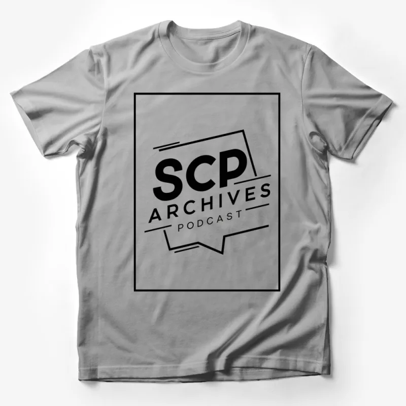 SCP Archives Podcast Logo T-Shirt, Black and White Graphic Tee, Unisex Male T-Shirt