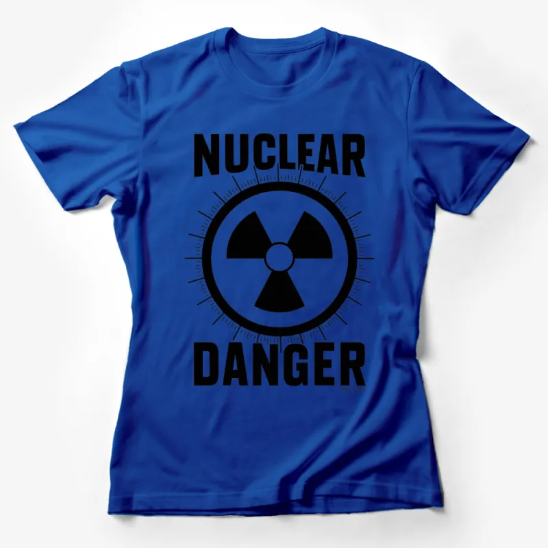 Nuclear Danger T-Shirt, Black and White Graphic Tee, Bold Radiation Symbol, Unisex Clothing Female T-Shirt