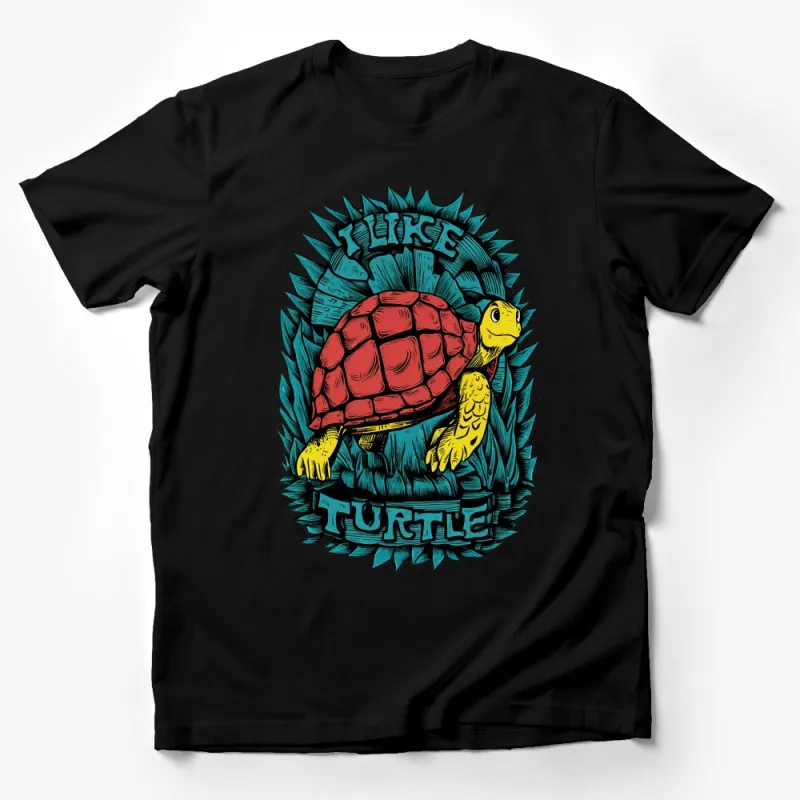 Vintage Turtle Graphic T-Shirt, Surf Style Beachwear, Colorful Turtle Illustration, Unisex Tee Male T-Shirt