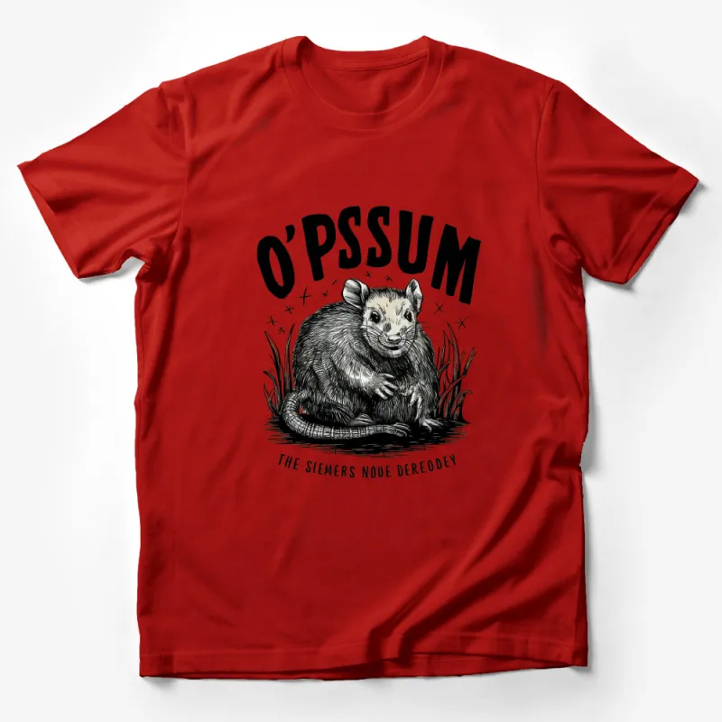 O'Possum Vintage Style T-Shirt, Quirky Animal Graphic Tee, The Siemers Noue Derodey Design Male T-Shirt