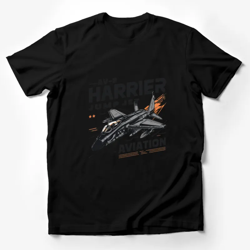 AV-8B Harrier Jump Jet Aviation Graphic T-Shirt, Military Aircraft Enthusiast, Fighter Jet Tee, Gift for Pilots Male T-Shirt