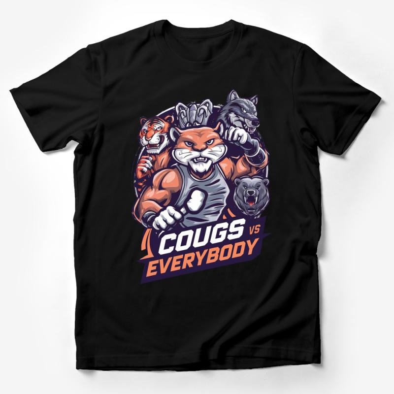 Cougs vs Everybody T-Shirt, Wild Animal Mascot Sports Tee, Unisex Graphic Shirt for Fans and Alumni Male T-Shirt