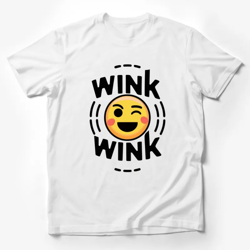 Wink Wink Emoji T-Shirt, Yellow Smiley Face Tee, Unisex Emoji Graphic Shirt for Casual Wear Male T-Shirt