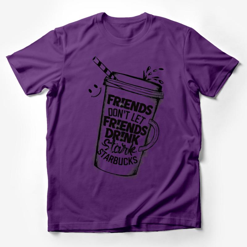 Funny Coffee Lover T-Shirt, Friends Don't Let Friends Drink Stark, Unique Graphic Tee, Casual Cotton Shirt Male T-Shirt