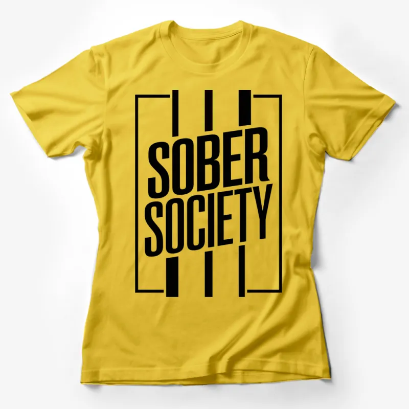 Sober Society Bold Graphic T-Shirt, Black and White Minimalist Design, Unisex Tee Female T-Shirt