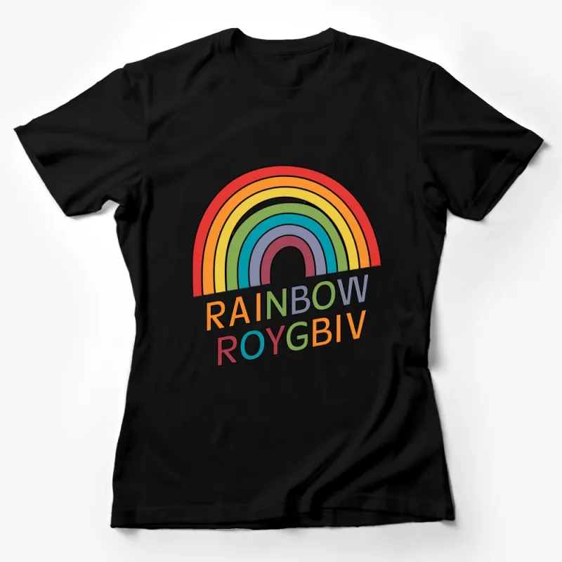 Colorful Rainbow ROYGBIV Graphic T-Shirt, Unisex Casual Wear, Vibrant All-Season Top Female T-Shirt