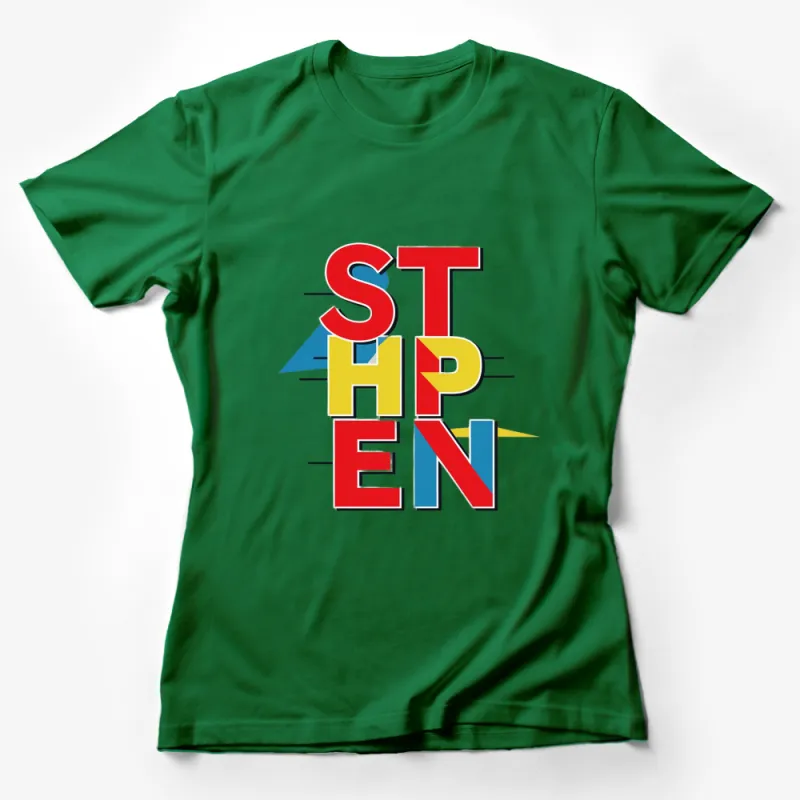 Colorful Text Stephen Graphic Tee, Modern Typography Art, Unisex T-Shirt, Creative Design Shirt, Gift Idea Female T-Shirt