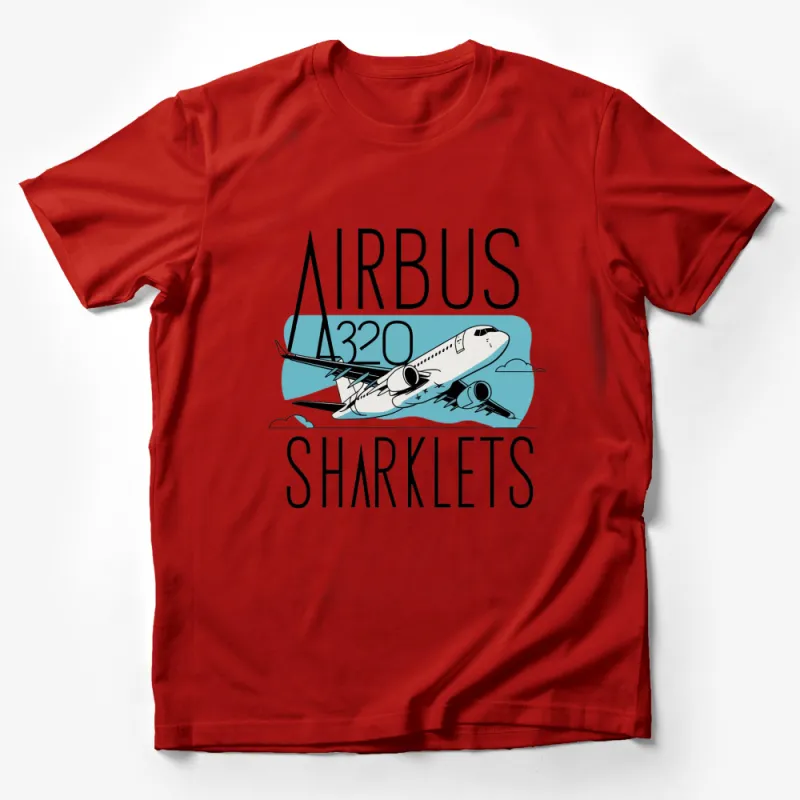 Airbus A320 Sharklets Graphic T-Shirt, Aviation Enthusiast Tee, Plane Design, Unisex Apparel Male T-Shirt