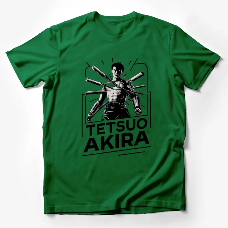 Akira Tetsuo Anime Graphic T-Shirt, Classic Manga Film Fan Tee, Black and White Art, Unisex Apparel Male T-Shirt