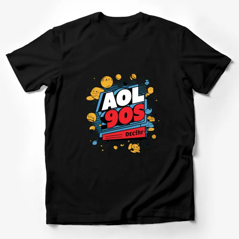 Vintage AOL 90s Logo T-Shirt, Retro Computer Nostalgia, Tech Geek Graphic Tee Male T-Shirt