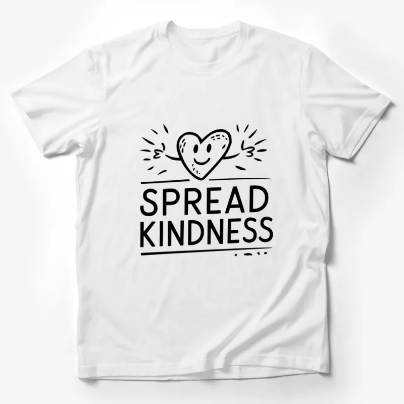 Spread Kindness Heart Graphic T-Shirt, Inspirational Quote Tee, Positive Message, Unisex Shirt Design Male T-Shirt