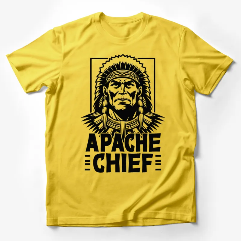 Apache Chief Graphic T-Shirt, Vintage Inspired Black and White Design, Unisex Casual Wear Male T-Shirt