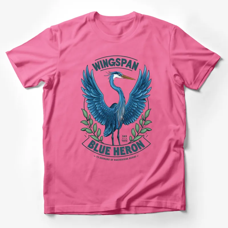 Wingspan Blue Heron Graphic T-Shirt, Nature Inspired Bird Design Tee, Casual Wildlife Apparel, Unisex Shirt Male T-Shirt