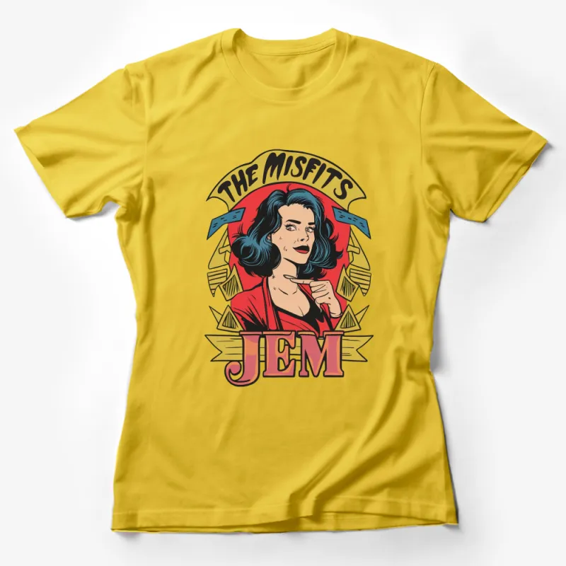 Vintage Jem The Misfits Inspired Graphic T-Shirt, Retro Band Style, Colorful Tee for Music Lovers Female T-Shirt