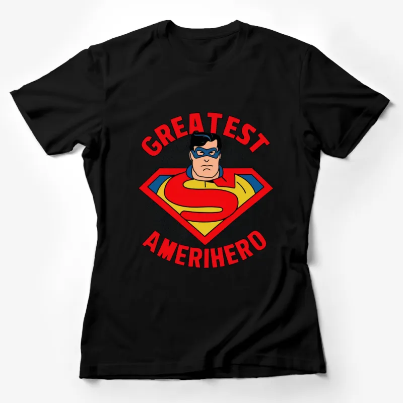 Greatest Amerihero Superman Inspired Comic Style T-Shirt, Vintage Superhero Graphic Tee, Classic Pop Art Shirt Female T-Shirt