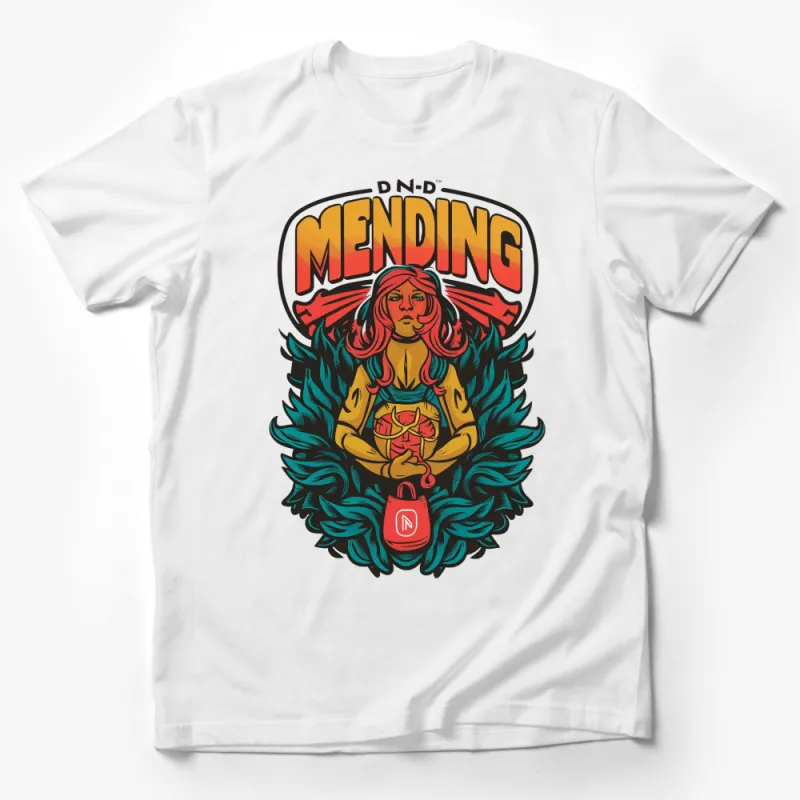 Vintage Inspired Mending Heart Graphic T-Shirt, Retro Style Colorful Tee, Unique Gift Male T-Shirt