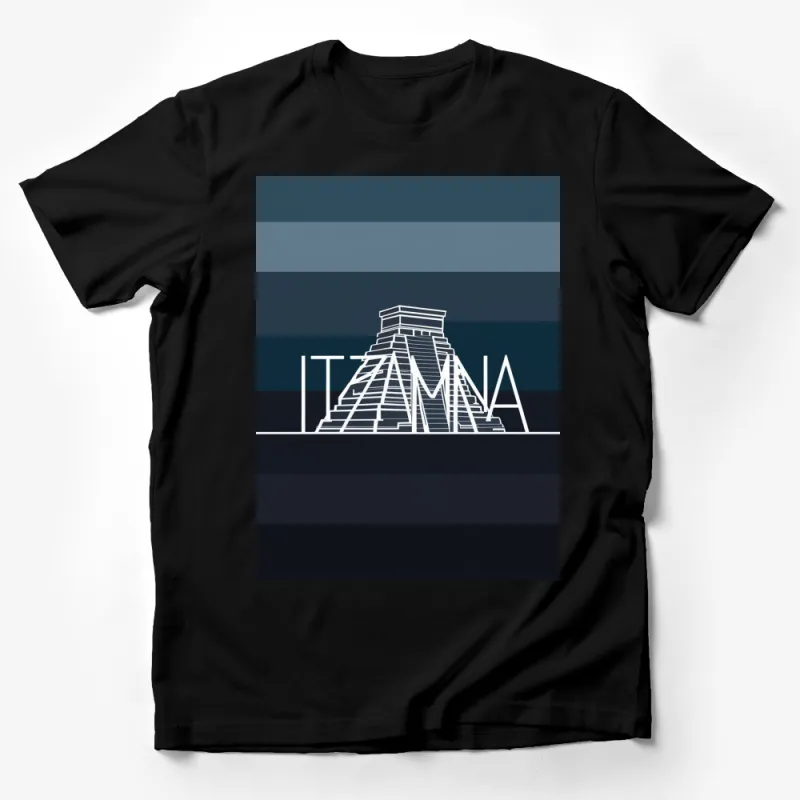 Itzamna Mayan Temple Graphic T-Shirt, Stylish Archaeology Lover Tee, Modern Cultural Heritage Design Shirt Male T-Shirt