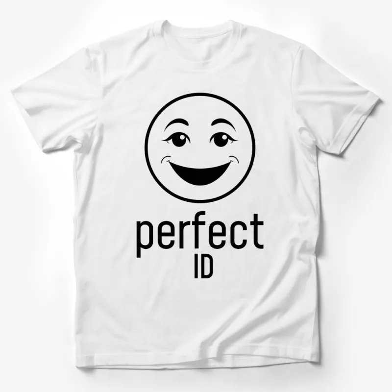 Perfect ID Smiley Face T-Shirt, Happy Face Modern Graphic Tee, Unisex Adult Casual Shirt Male T-Shirt