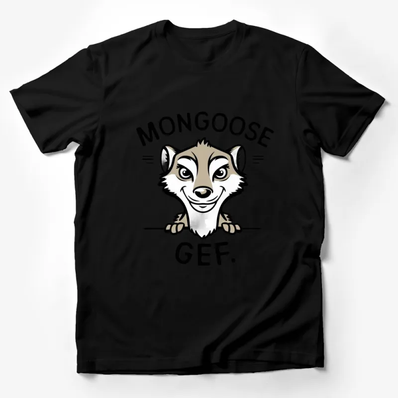 Mongoose Graphic T-Shirt, Cute Animal Face Tee, Casual Unisex Shirt for Mongoose Lovers Male T-Shirt