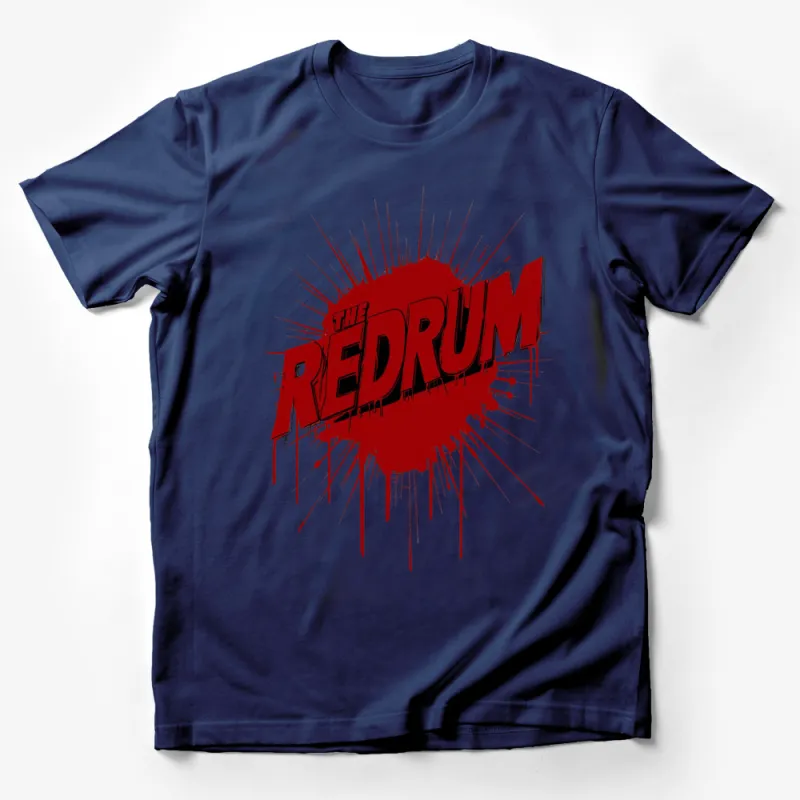 The Redrum Horror Movie Inspired Graphic T-Shirt, Scary Text Design, Unique Film Fan Apparel Male T-Shirt