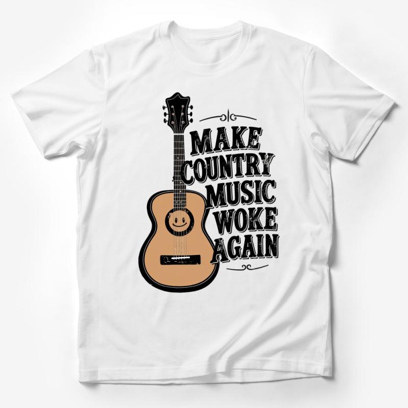 Make Country Music Woke Again T-Shirt, Vintage Guitar Graphic Tee, Unisex Music Lover Shirt Gift Male T-Shirt