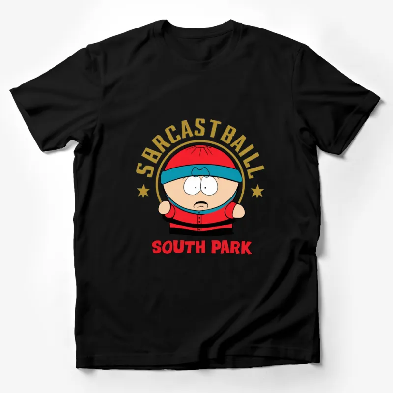 South Park Inspired Sarcastic Ball Character Red Hat T-Shirt, Unisex Cartoon Graphic Tee, Pop Culture Apparel Male T-Shirt