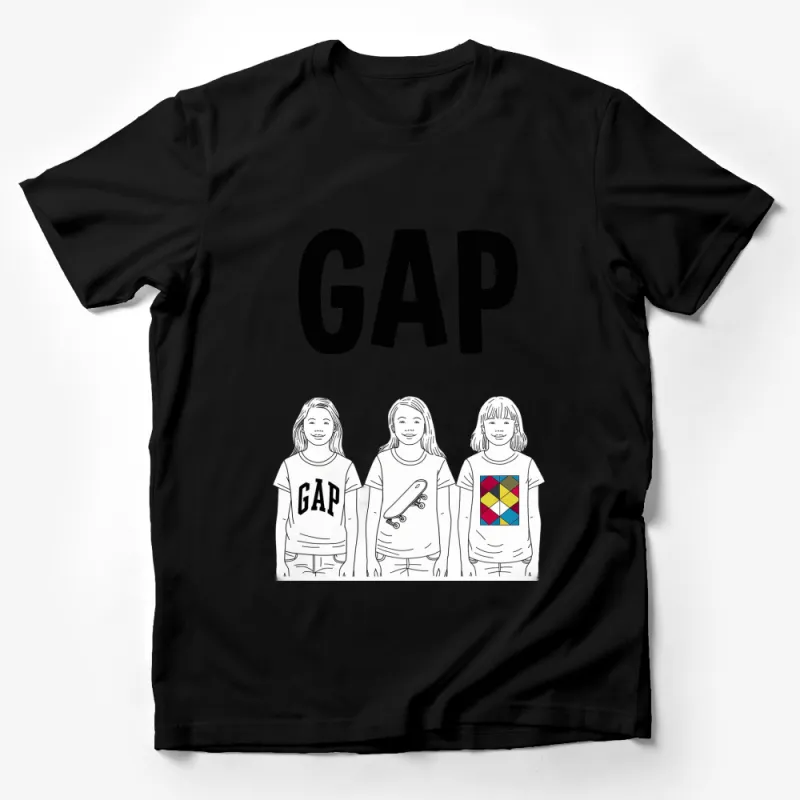 Vintage GAP Logo T-Shirt, Retro 90s Fashion, Classic Brand, Hip Unisex Tee, Trendy Skateboard and Colorful Patterns Male T-Shirt